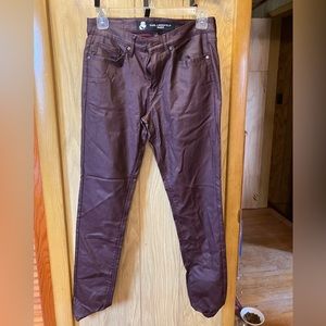 Karl Lagerfeld Faux Leather Pants Burgundy NWOT